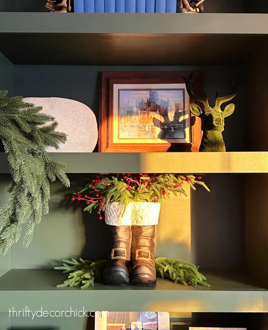 black Santa boot vase